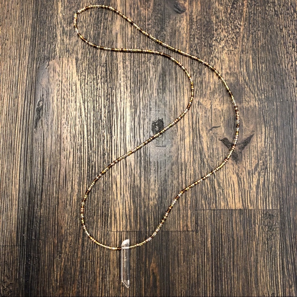 beaded crystal quartz necklace